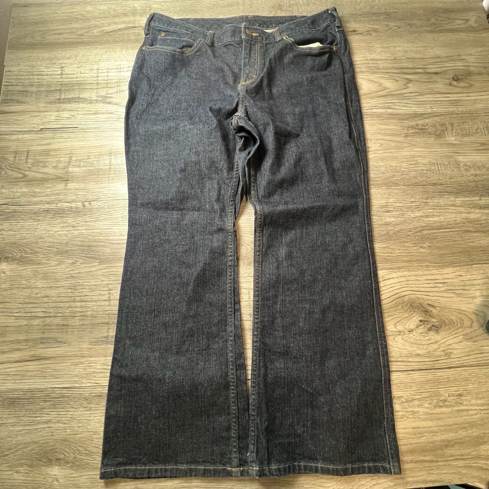 Duluth Trading Co Jeans Womens 18x29 Dark Wash Indigo Stretch Denim Workwear